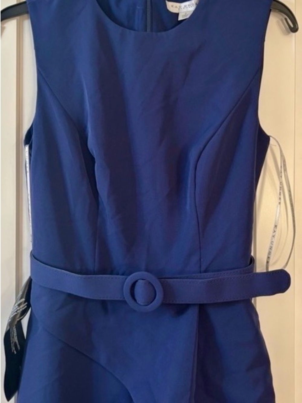 Kay Unger Royal Blue Sleeveless Belted Jumpsuit